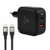 شارژر دیواری 45 وات دو پورت وونک مدل PD‑45W به همراه کابل دو متری USB C
